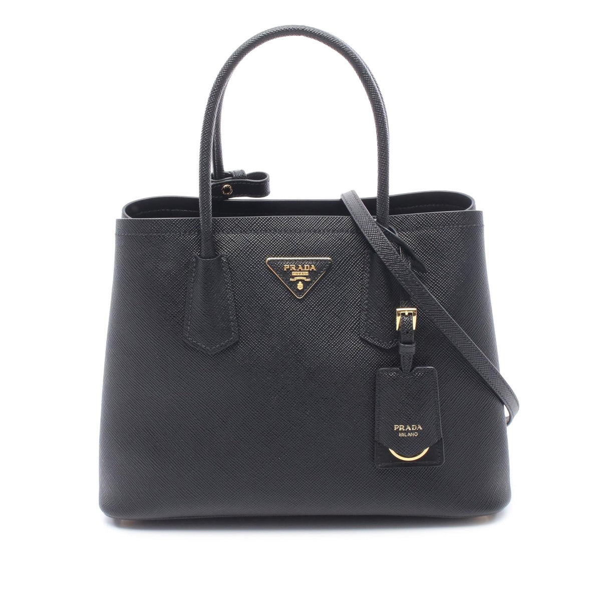 Prada Small Saffiano Cuir Double Satchel