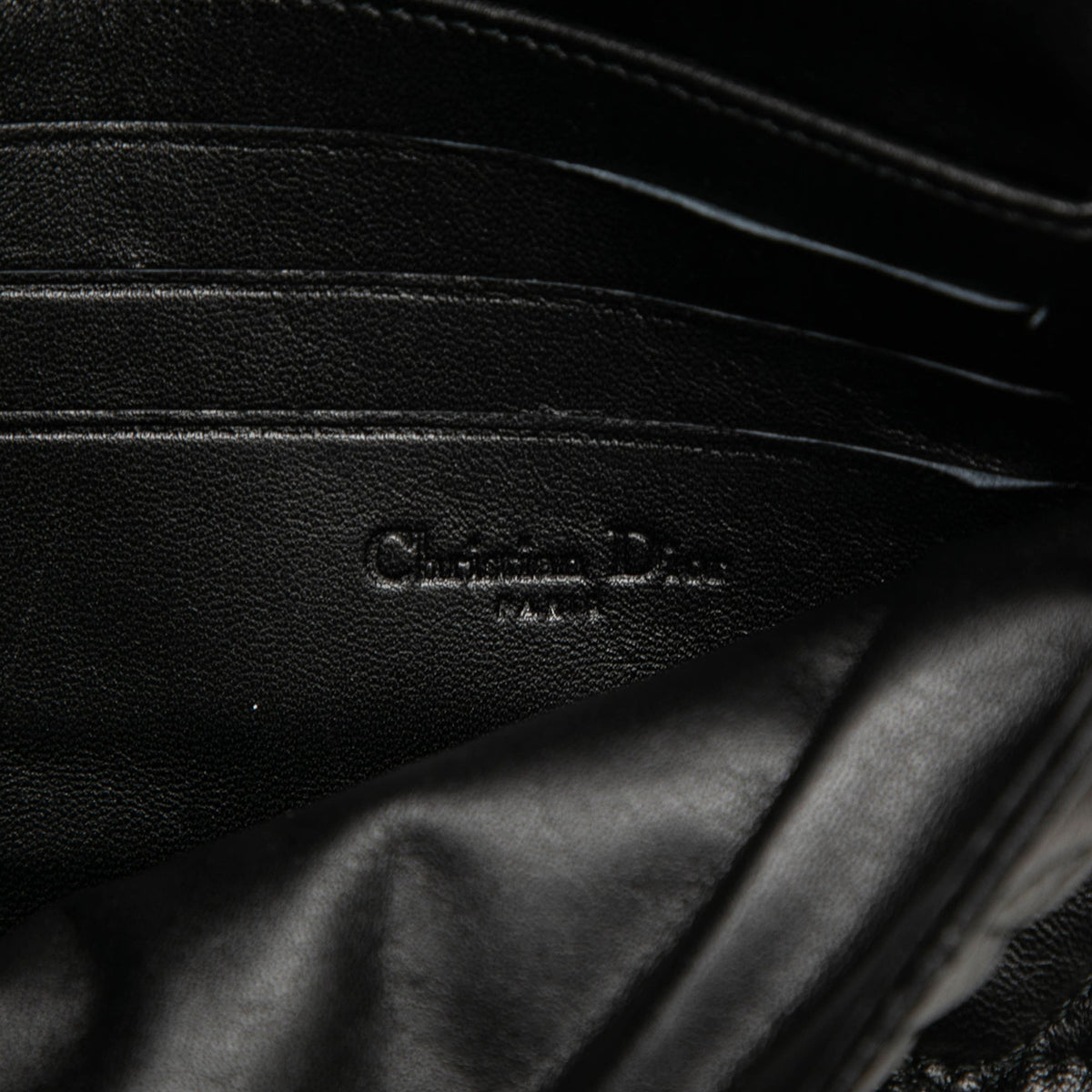 Dior Lambskin Cannage Lady Dior Chain Crossbody — Black