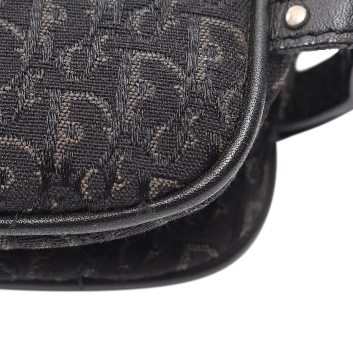 Dior Diorissimo Trotter Canvas Street Chic Shoulder Bag — Black