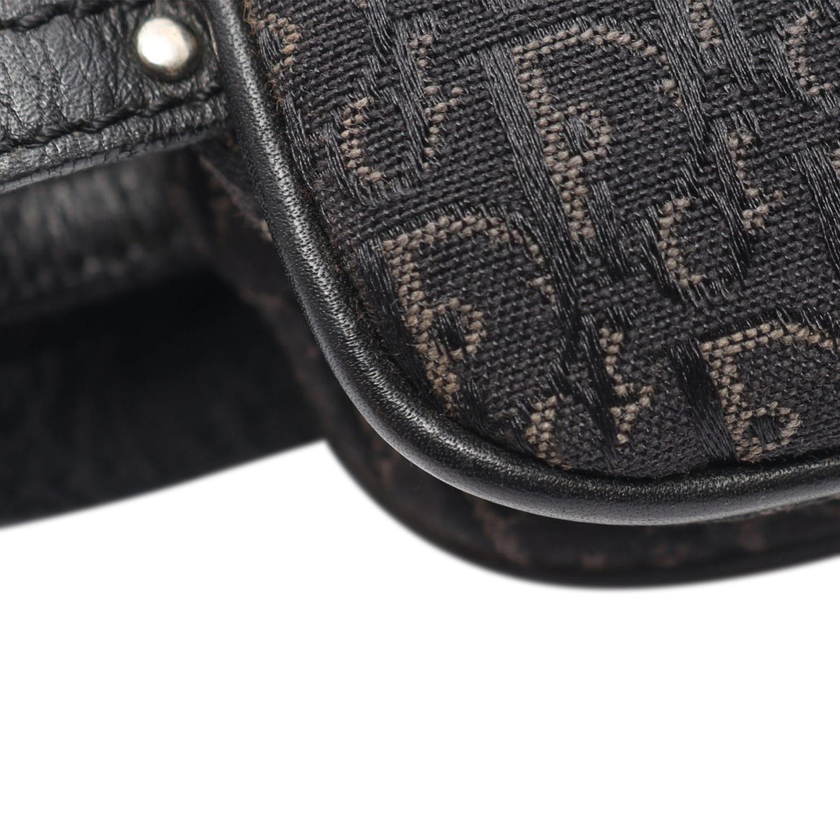 Dior Diorissimo Trotter Canvas Street Chic Shoulder Bag — Black