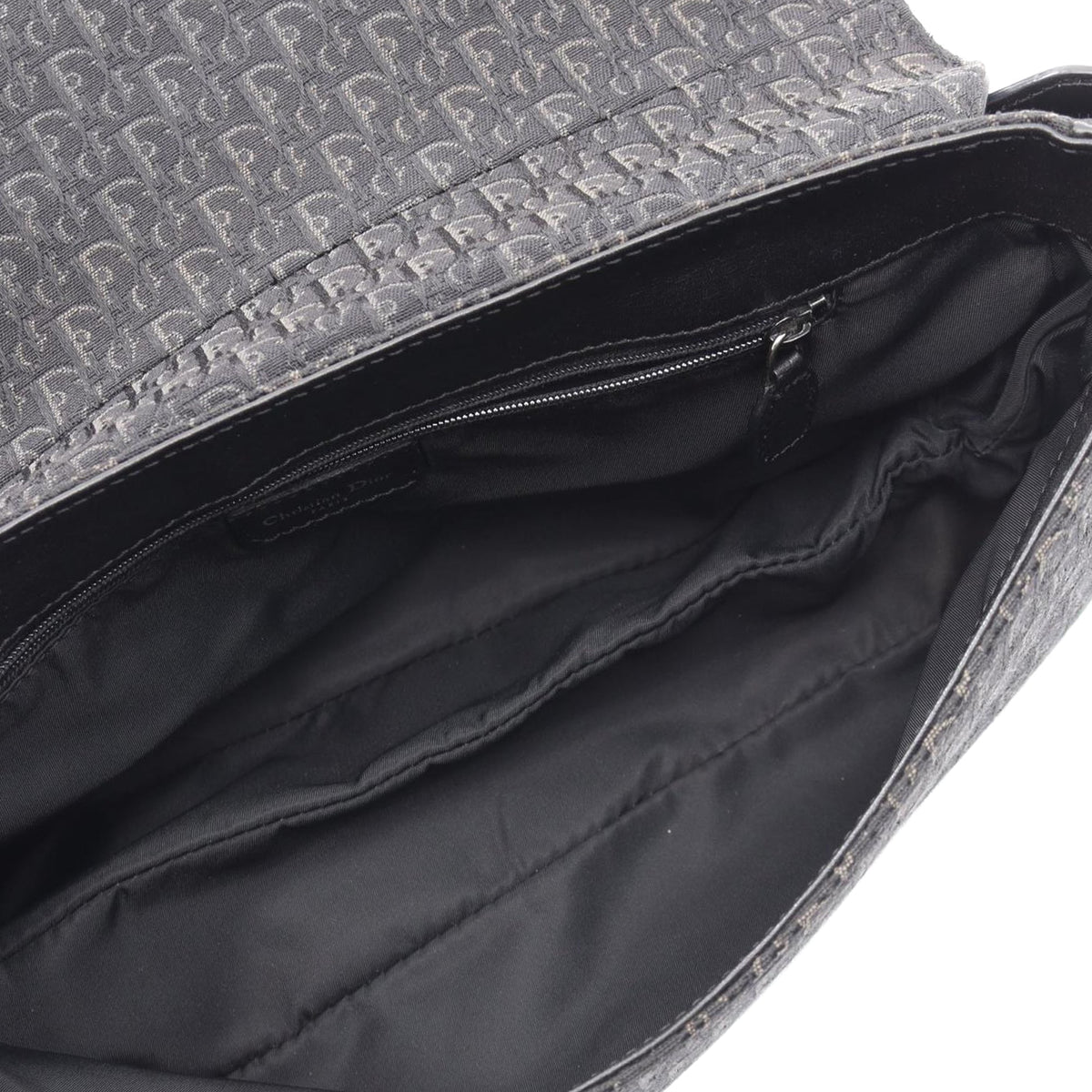 Dior Diorissimo Trotter Canvas Street Chic Shoulder Bag — Black