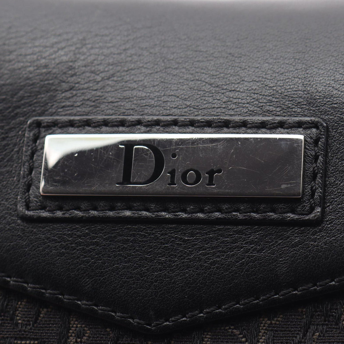 Dior Diorissimo Trotter Canvas Street Chic Shoulder Bag — Black