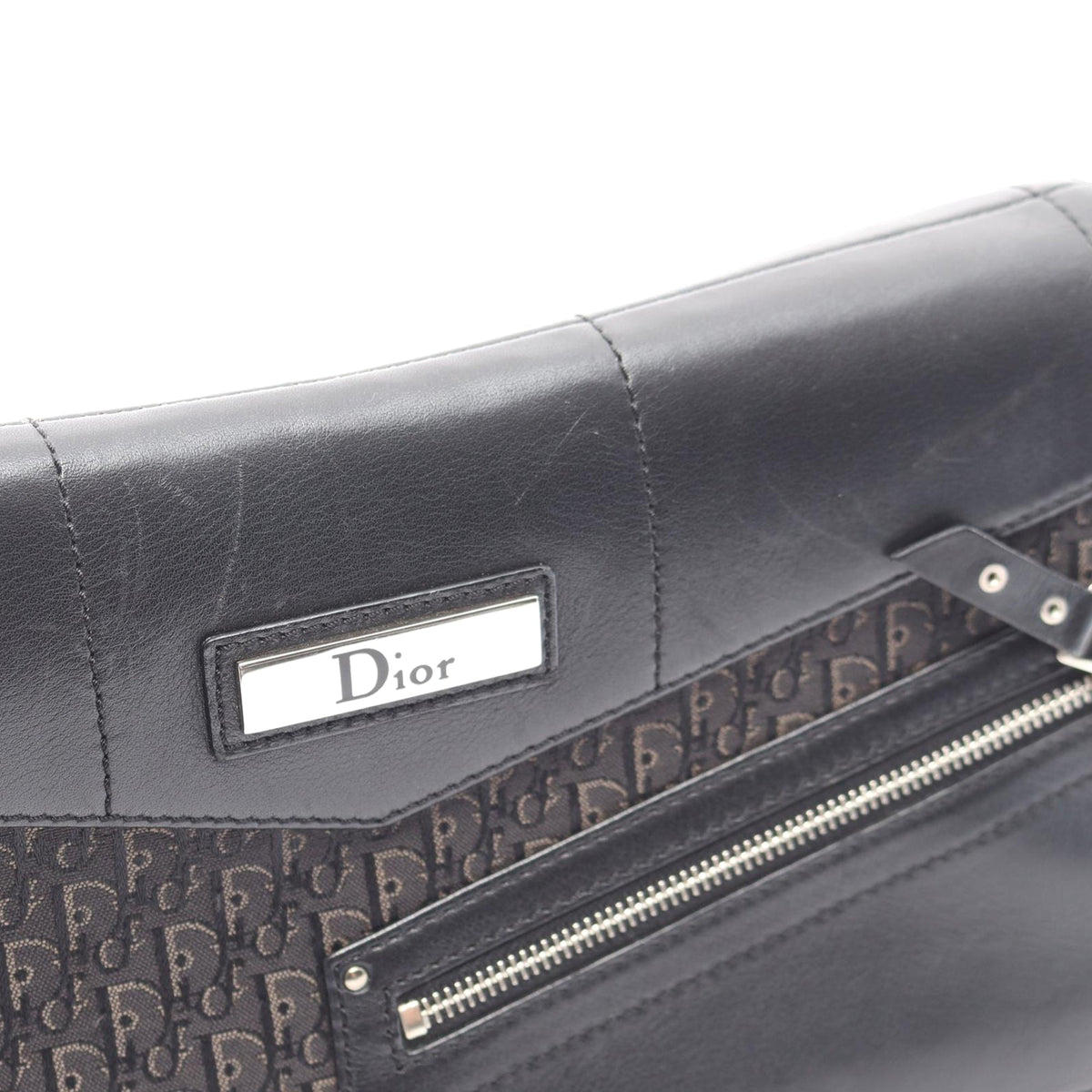 Dior Diorissimo Trotter Canvas Street Chic Shoulder Bag — Black