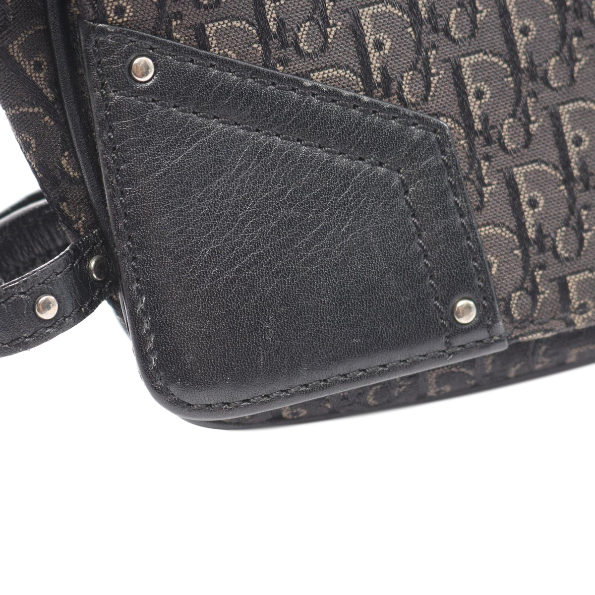 Dior Diorissimo Trotter Canvas Street Chic Shoulder Bag — Black