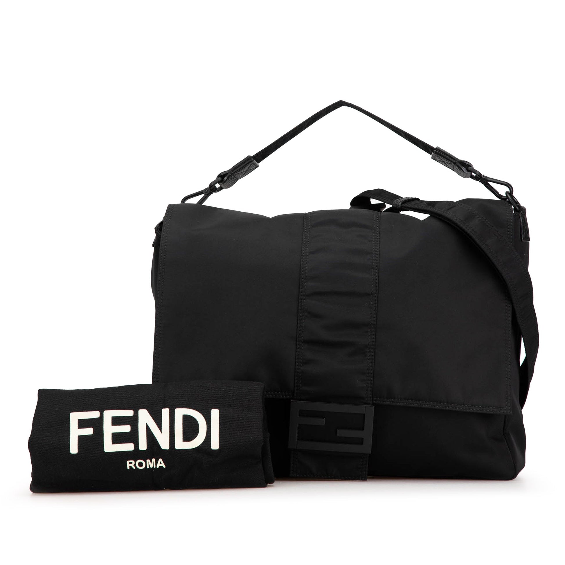 Fendi Nylon Baguette Messenger Bag