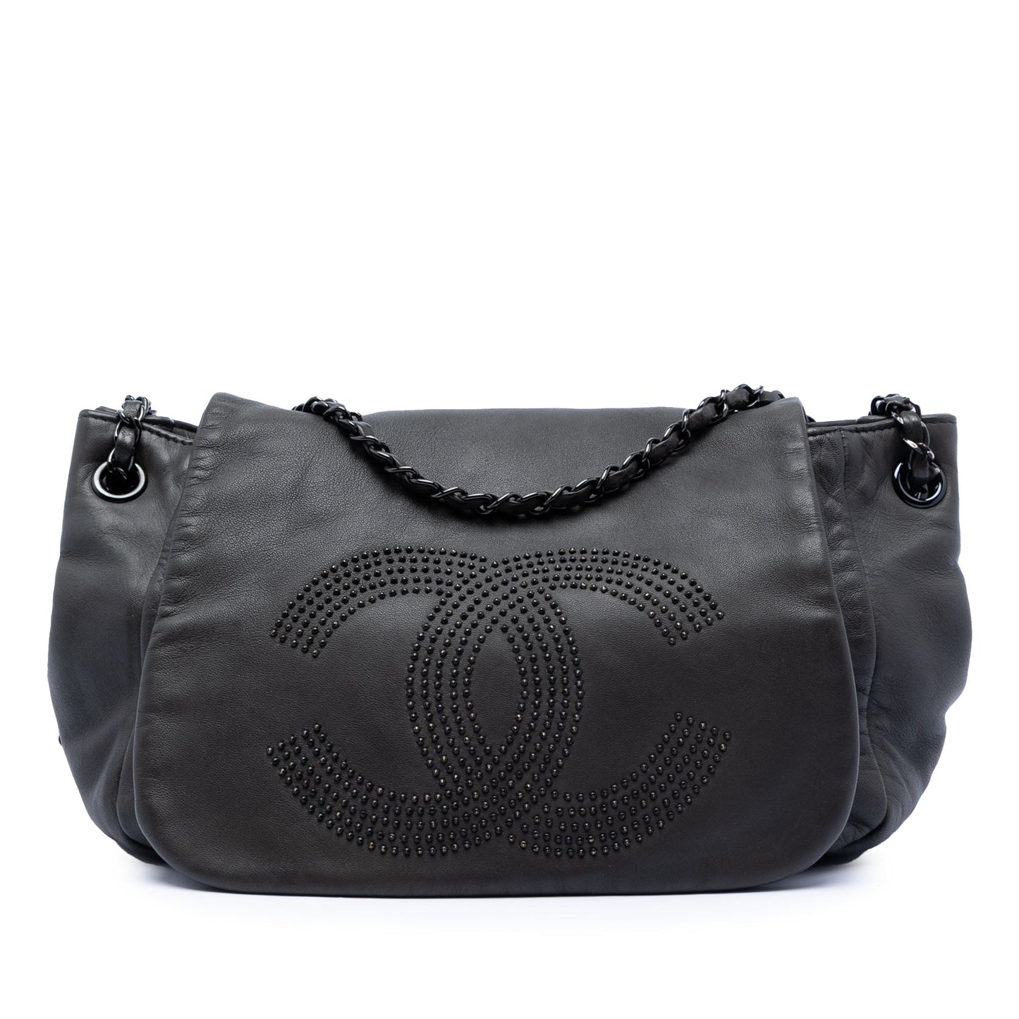 Chanel Lambskin Studded CC Accordion Flap