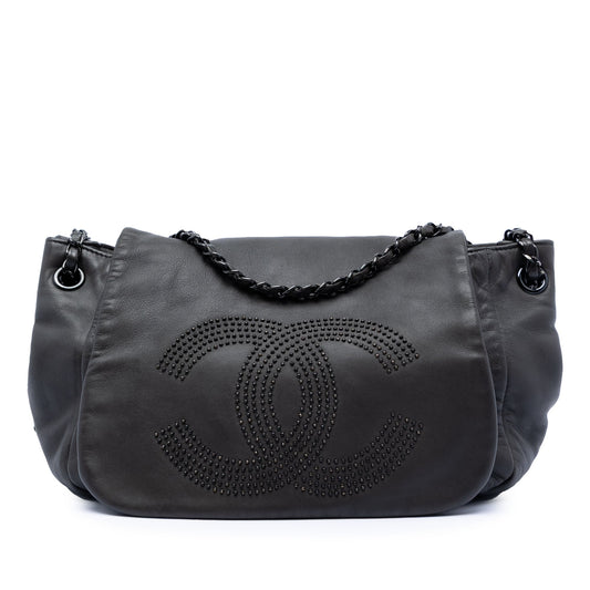 Chanel Lambskin Studded CC Accordion Flap