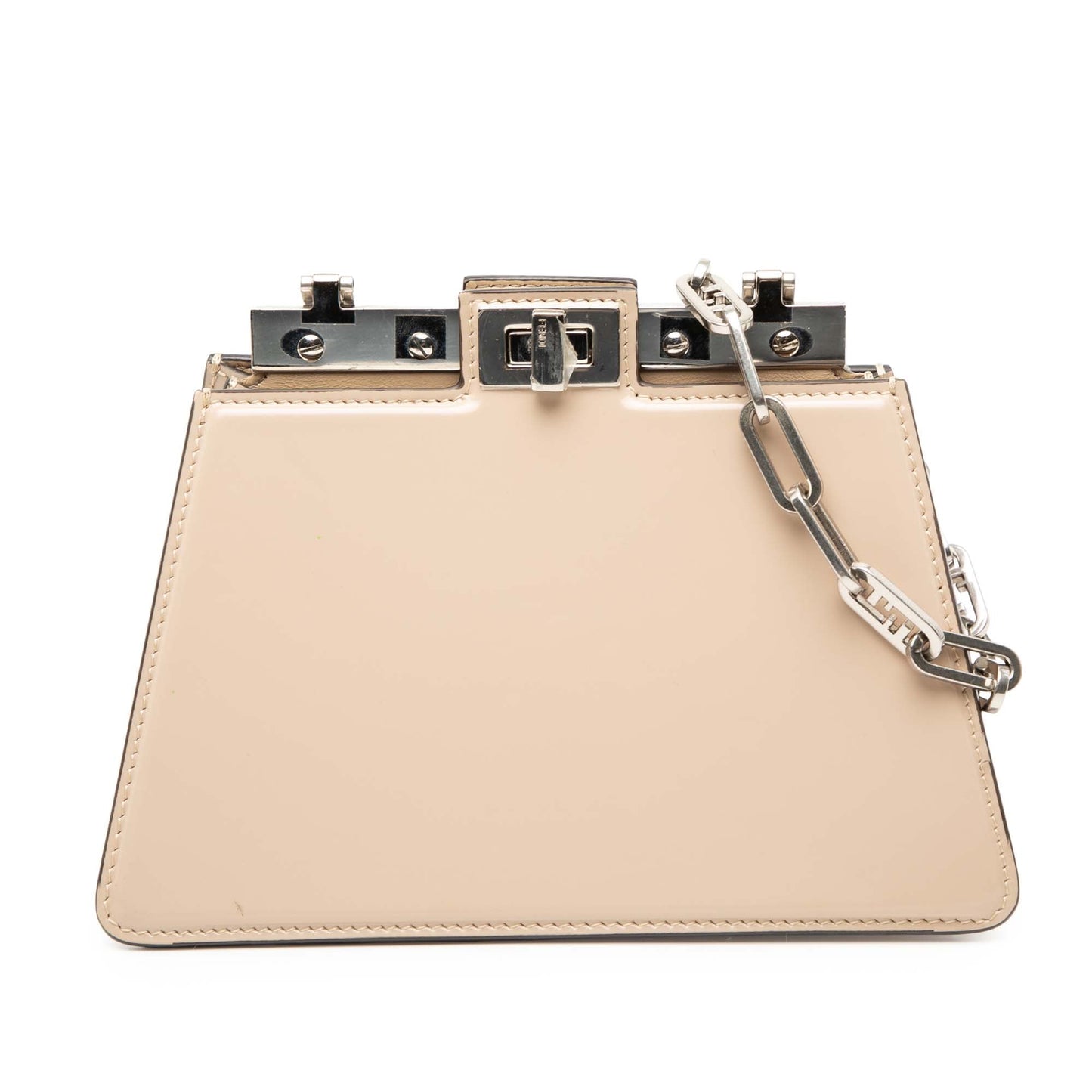 Fendi Small Leather Peekaboo Cut Chain Shoulder Bag