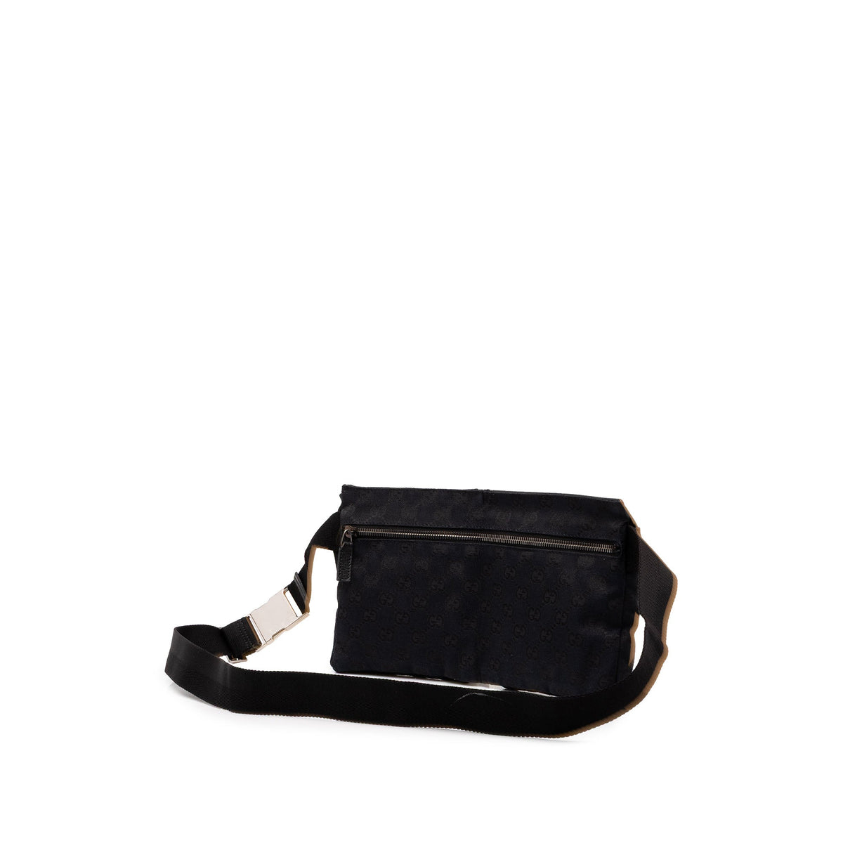 Gucci GG Canvas Double Pocket Belt Bag — Black