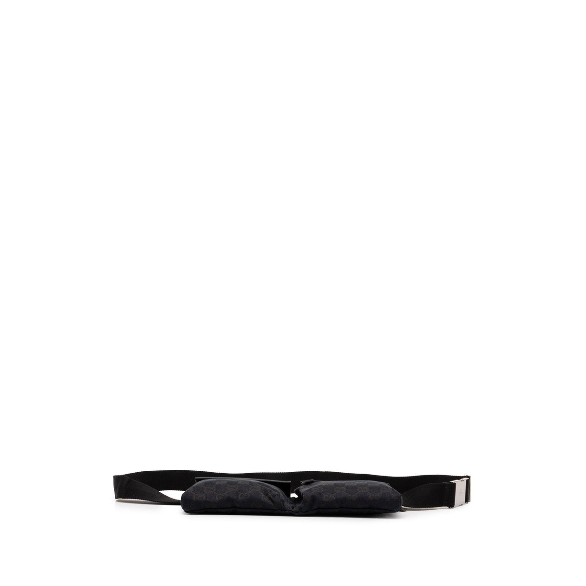 Gucci GG Canvas Double Pocket Belt Bag — Black
