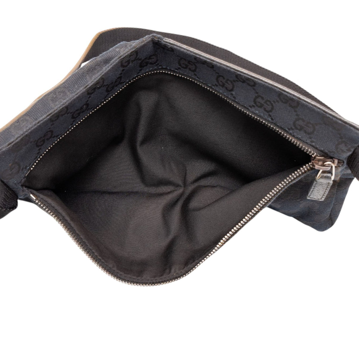 Gucci GG Canvas Double Pocket Belt Bag — Black