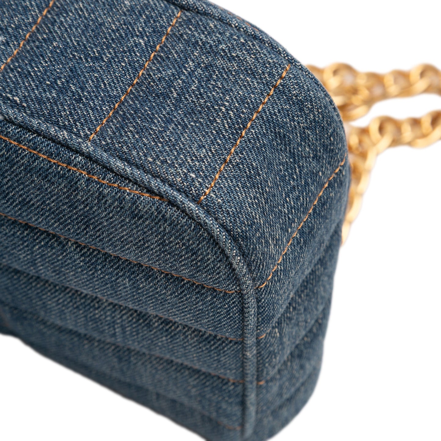 Celine Matelasse Denim Monochrome Chain Shoulder Bag