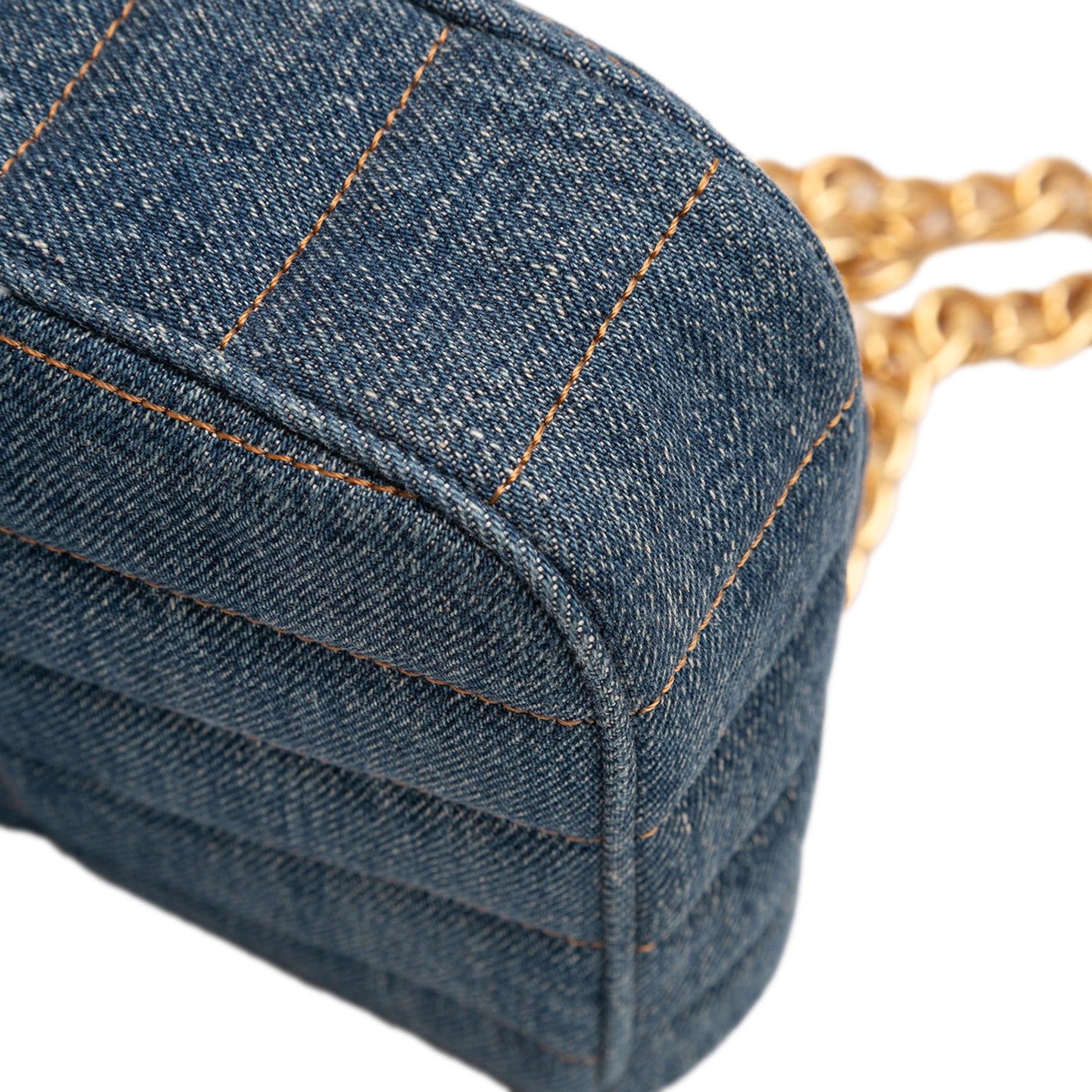 Celine Matelasse Denim Monochrome Chain Shoulder Bag
