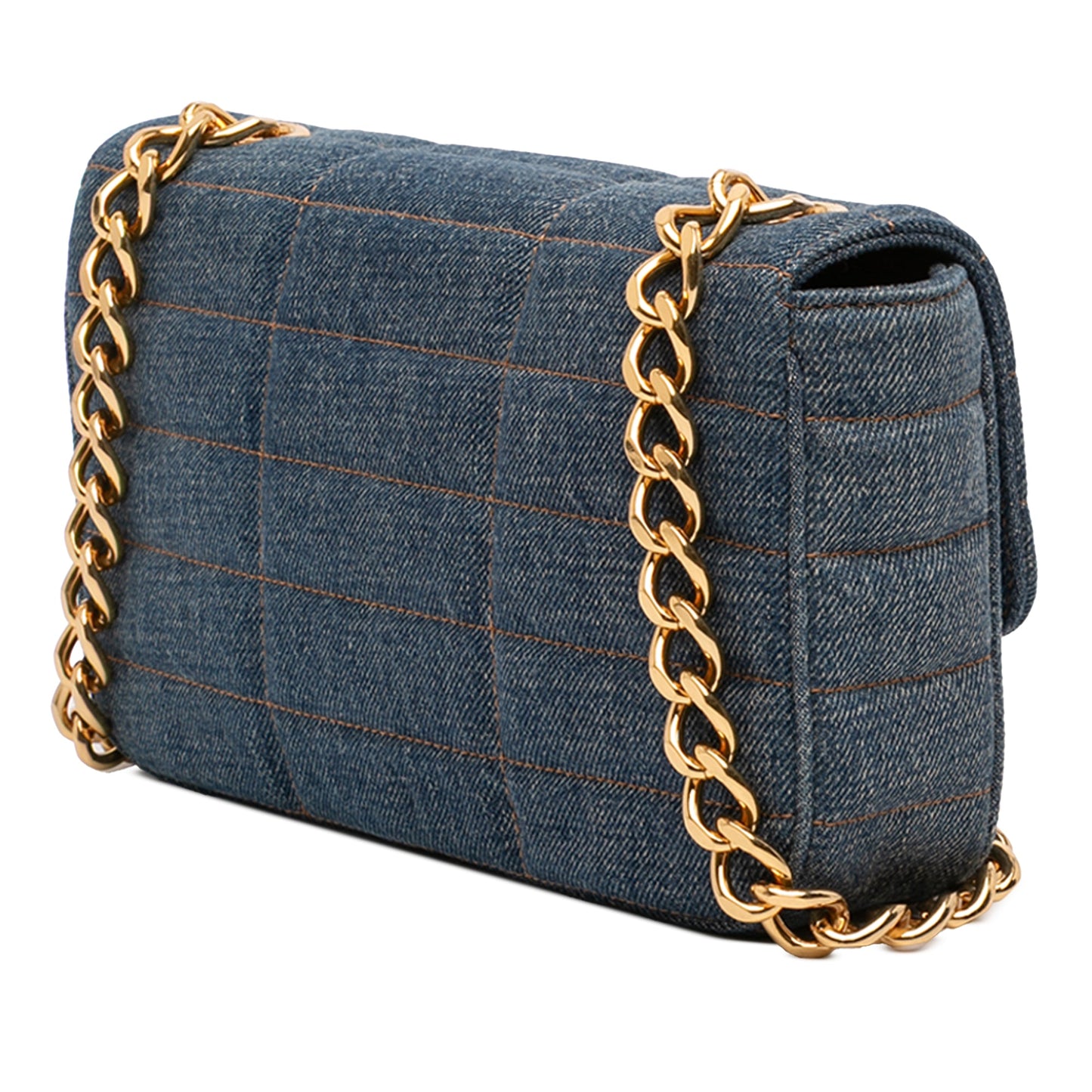 Celine Matelasse Denim Monochrome Chain Shoulder Bag