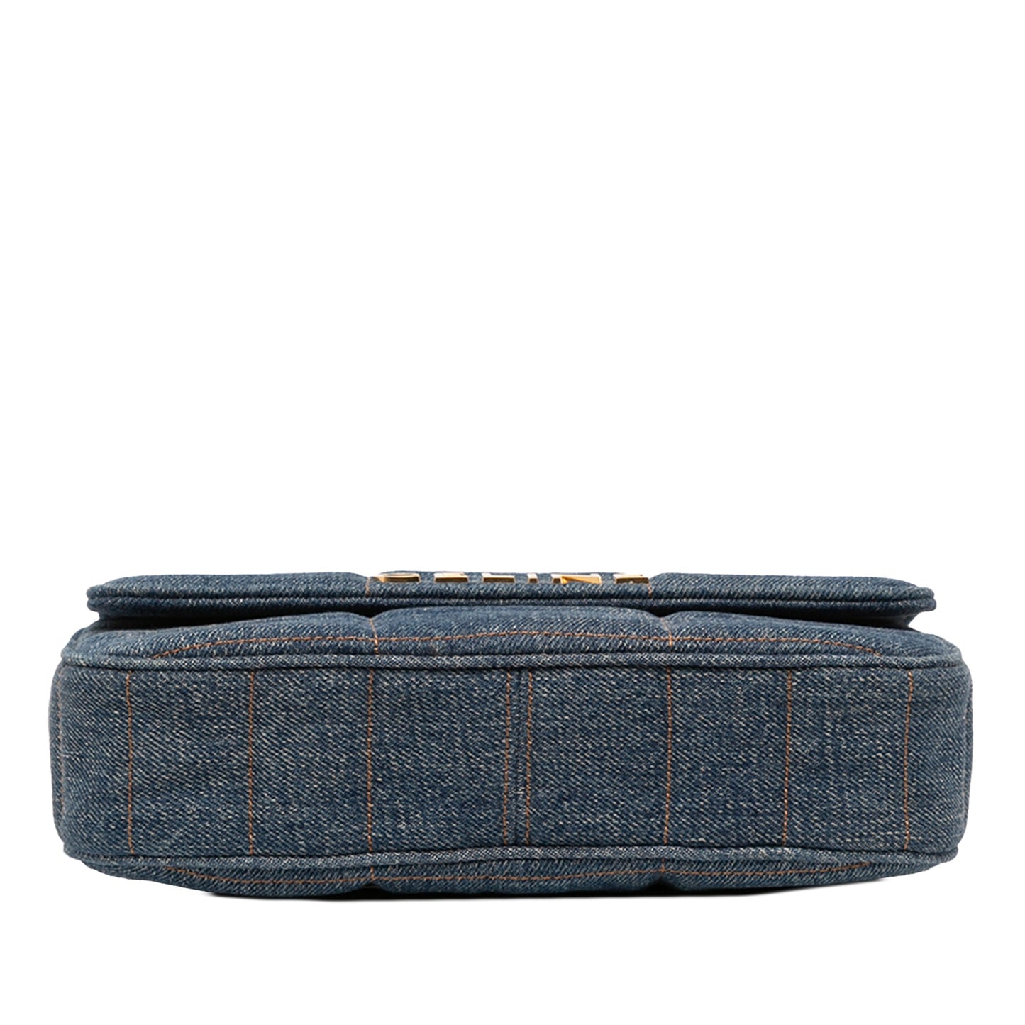 Celine Matelasse Denim Monochrome Chain Shoulder Bag