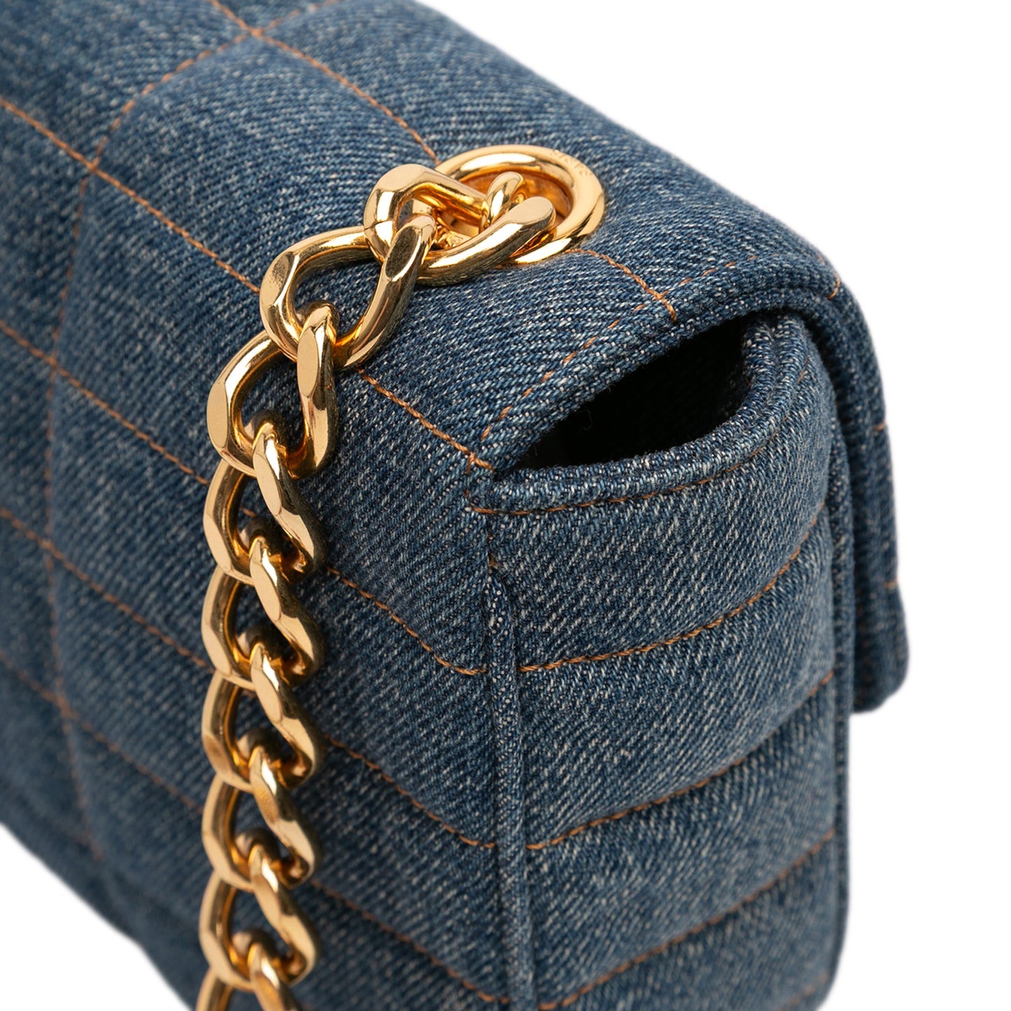 Celine Matelasse Denim Monochrome Chain Shoulder Bag