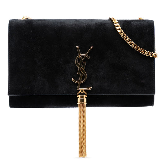 Saint Laurent Medium Suede Monogram Kate Tassel Crossbody
