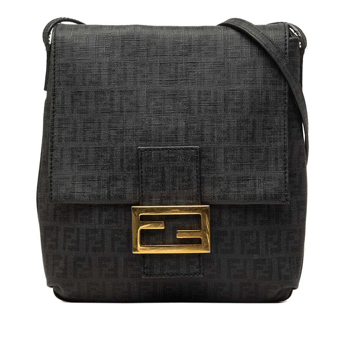 Fendi Zucchino Spalmati Crossbody — Black