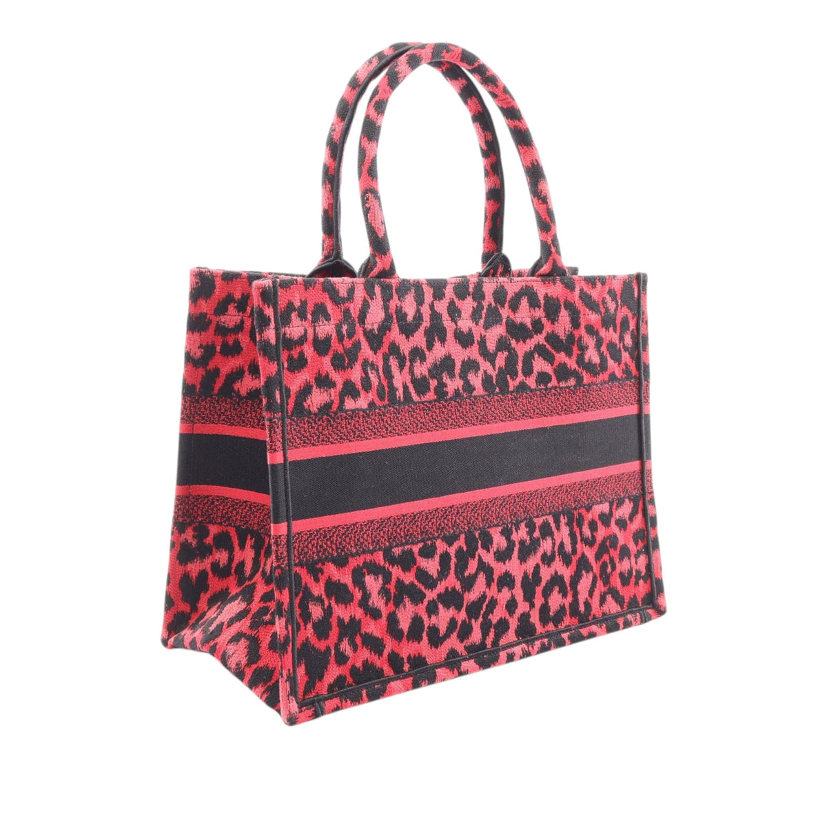 Dior Mizza Medium Embroidered Canvas Leopard Book Tote