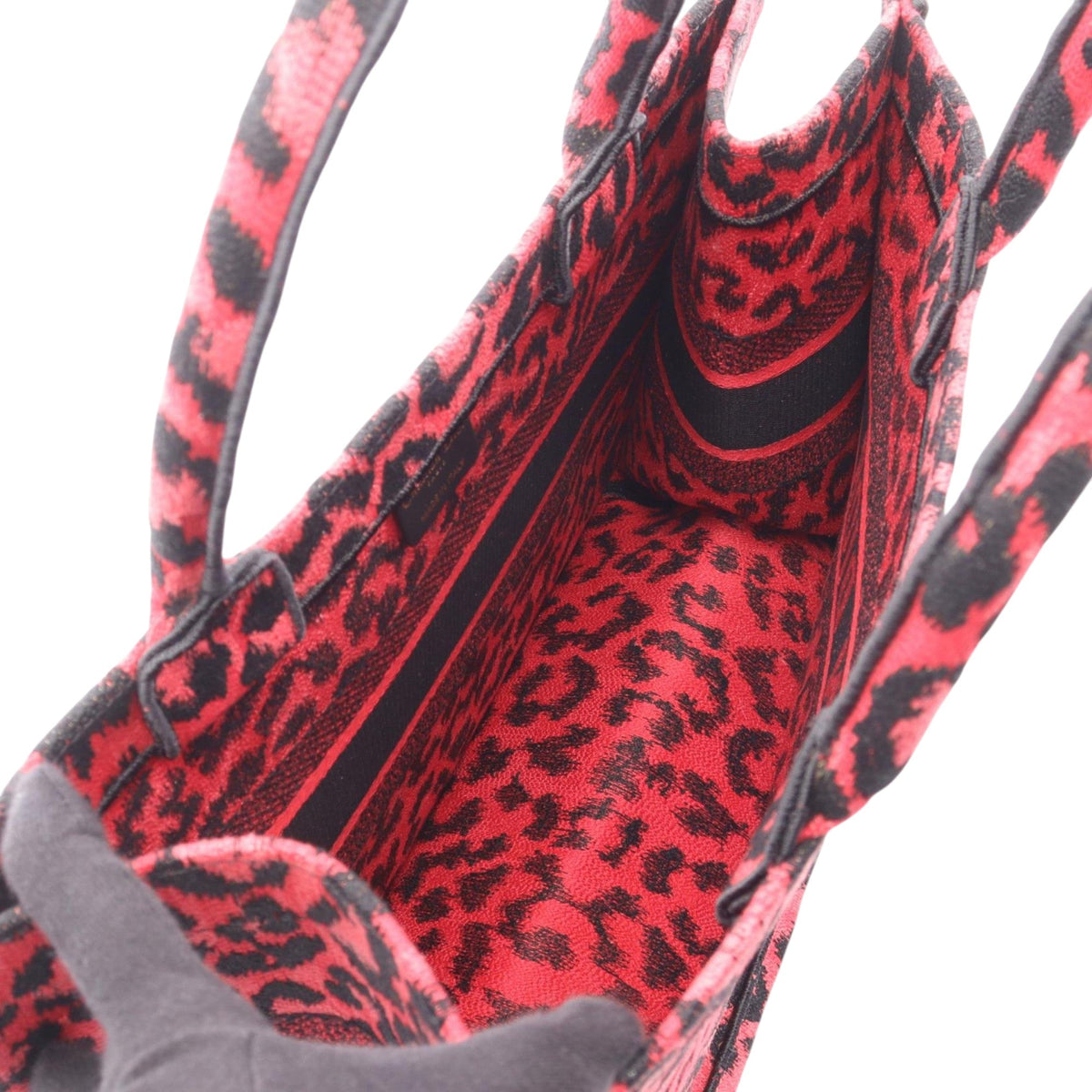 Dior Mizza Medium Embroidered Canvas Leopard Book Tote