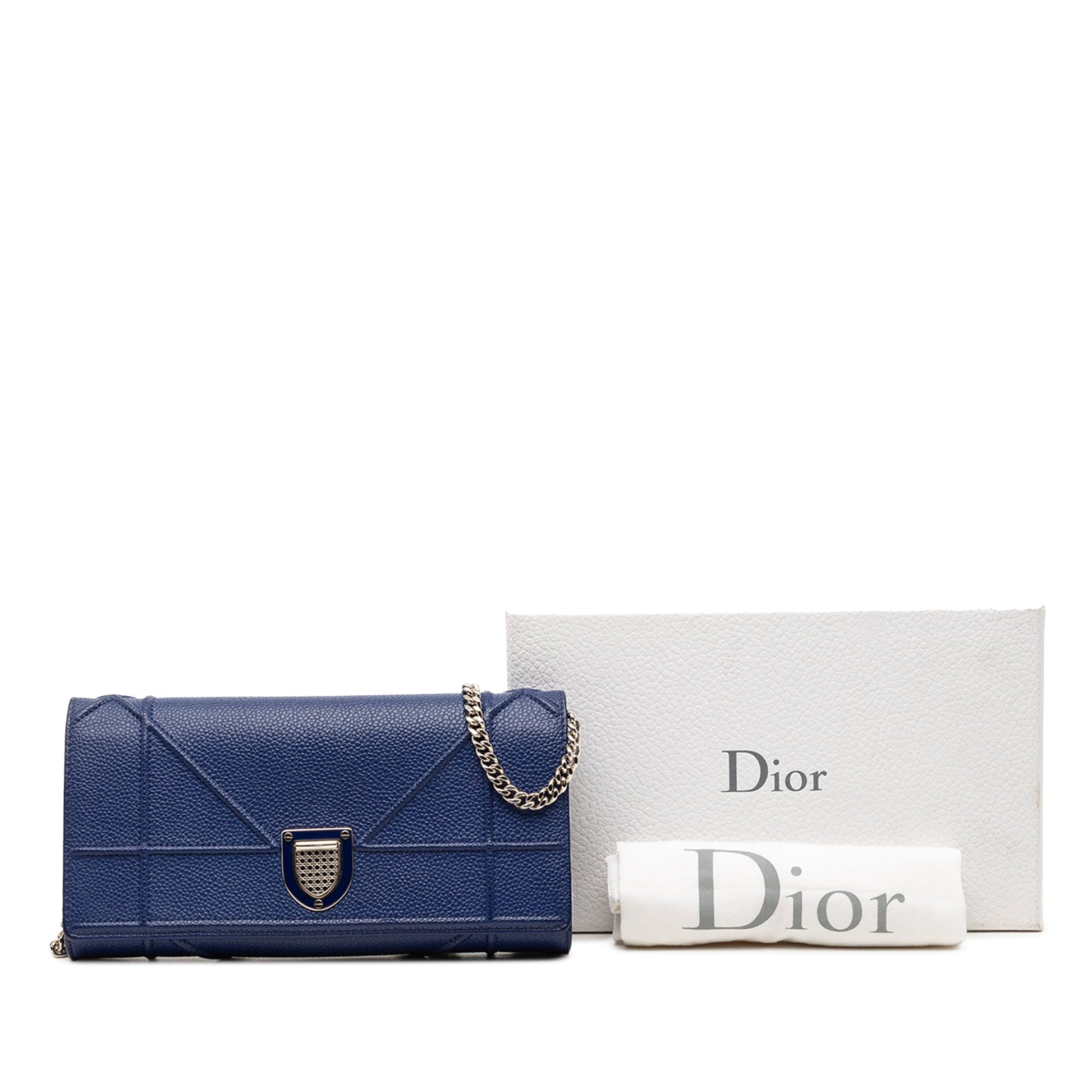 Dior Grained Calfskin Diorama Croisiere Wallet on Chain