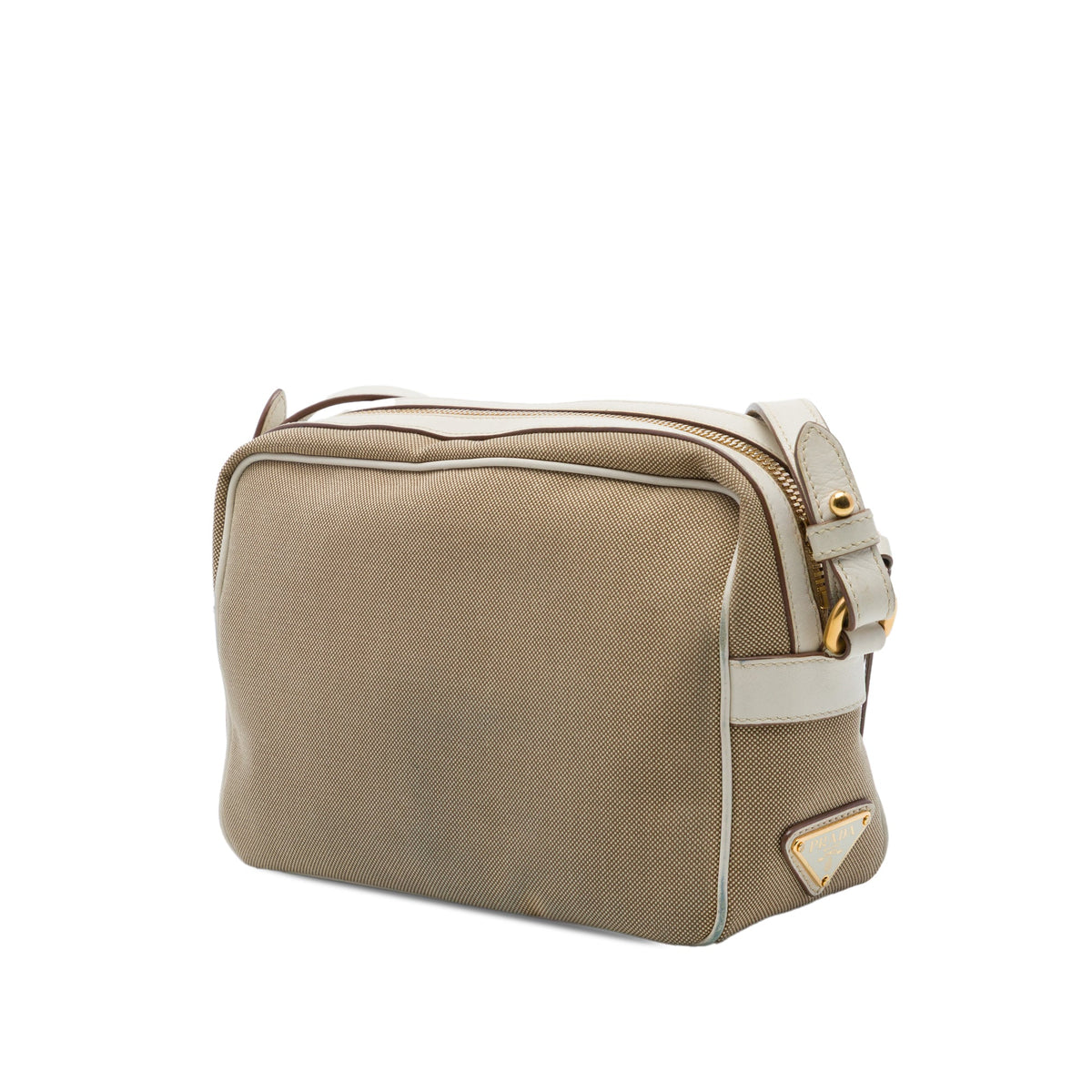 Prada Canvas Canapa Logo Camera Bag — Beige