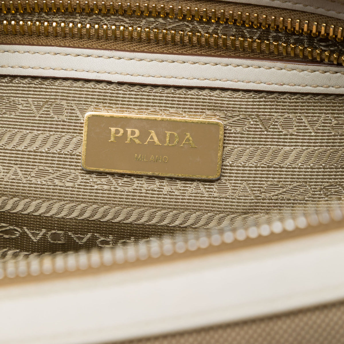 Prada Canvas Canapa Logo Camera Bag — Beige