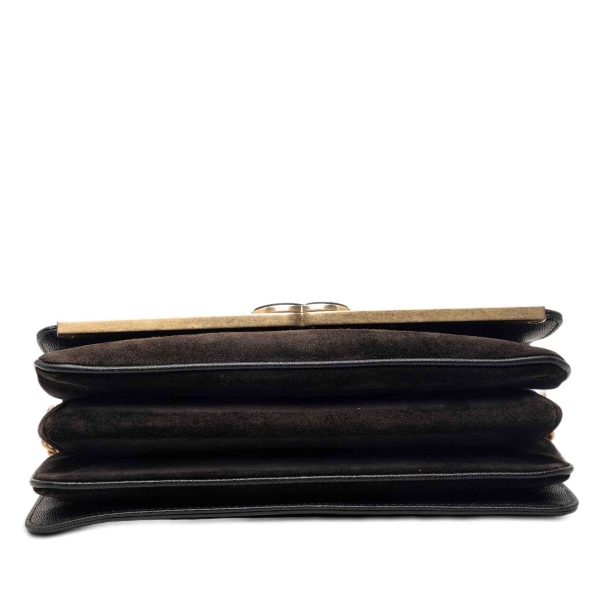 Chanel CC Stitched Caviar and Suede Lady Coco Flap