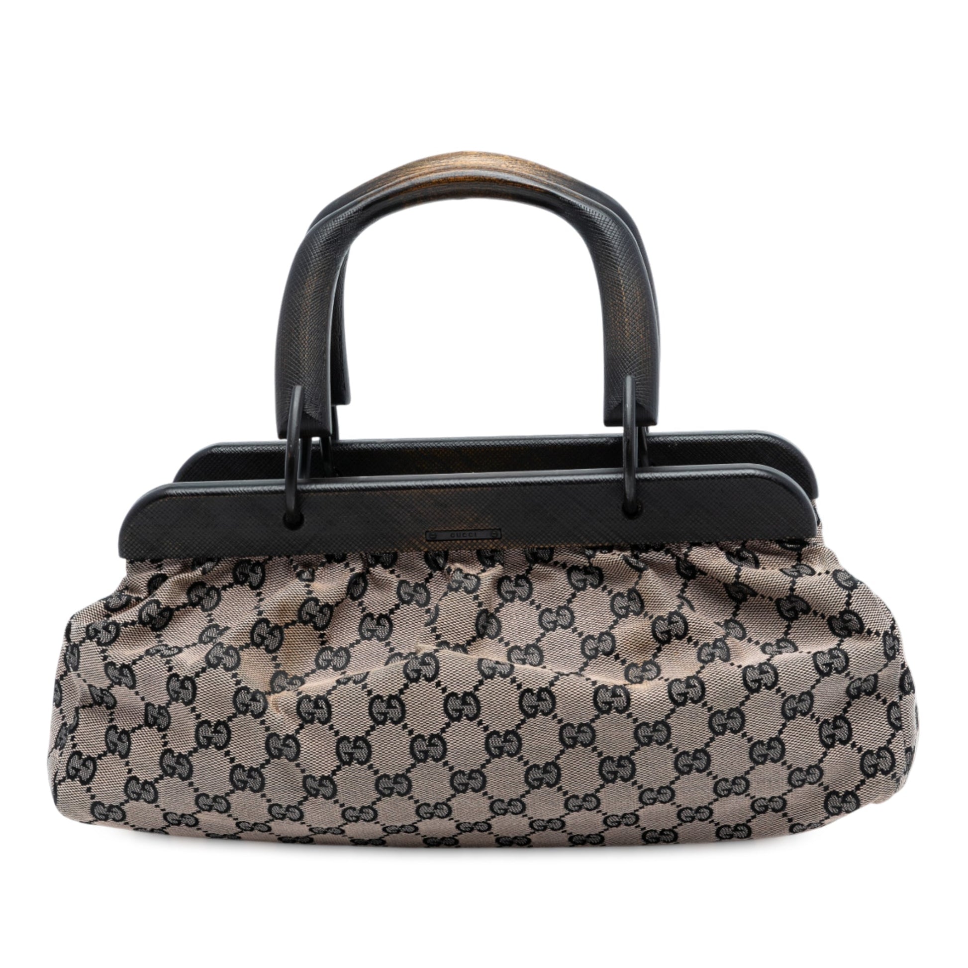 Gucci GG Canvas Wood Frame Handbag