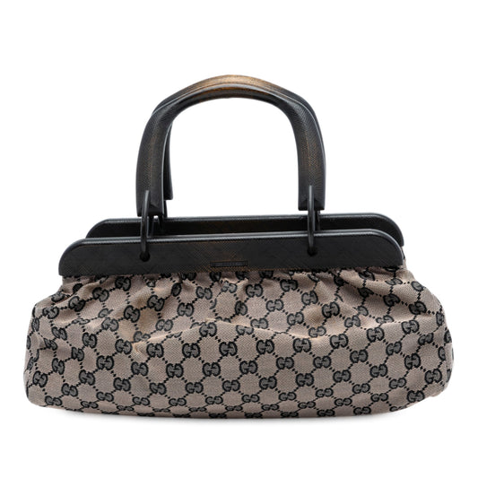 Gucci GG Canvas Wood Frame Handbag