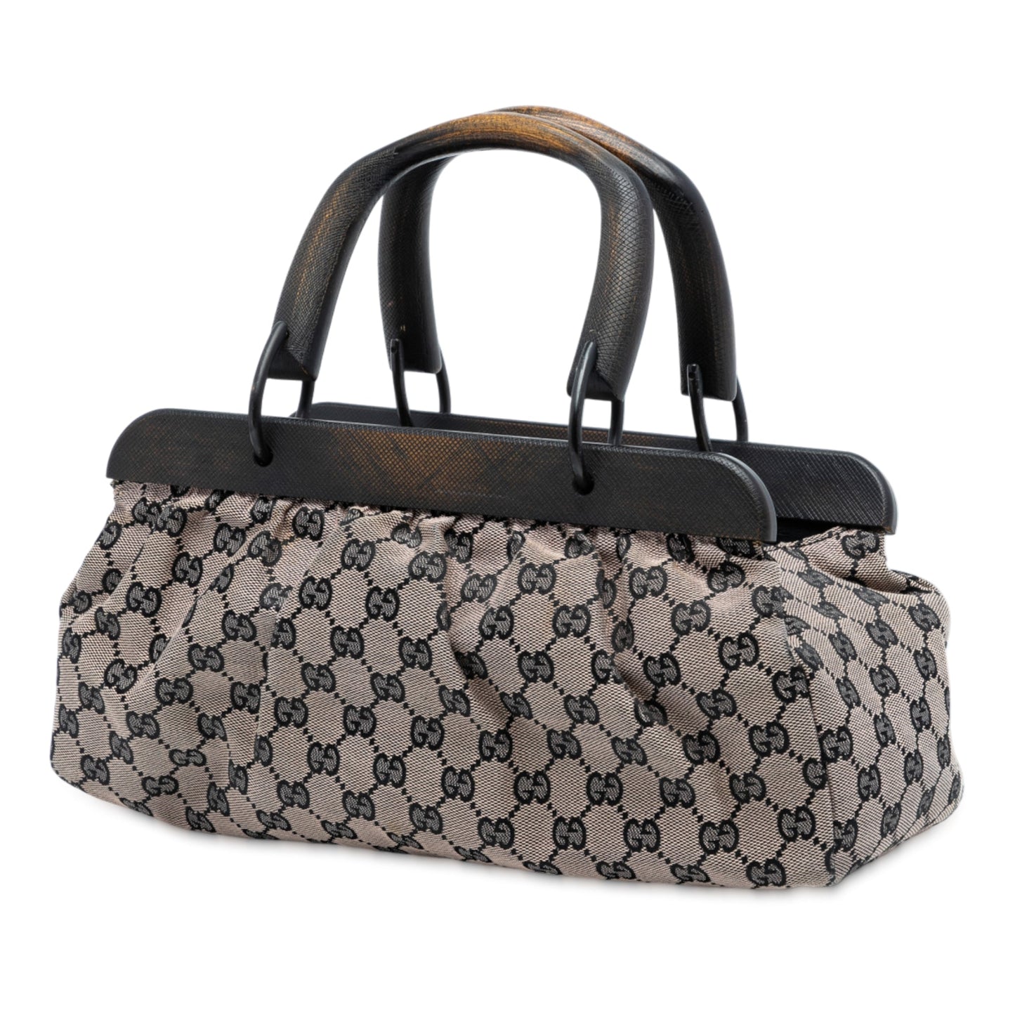 Gucci GG Canvas Wood Frame Handbag