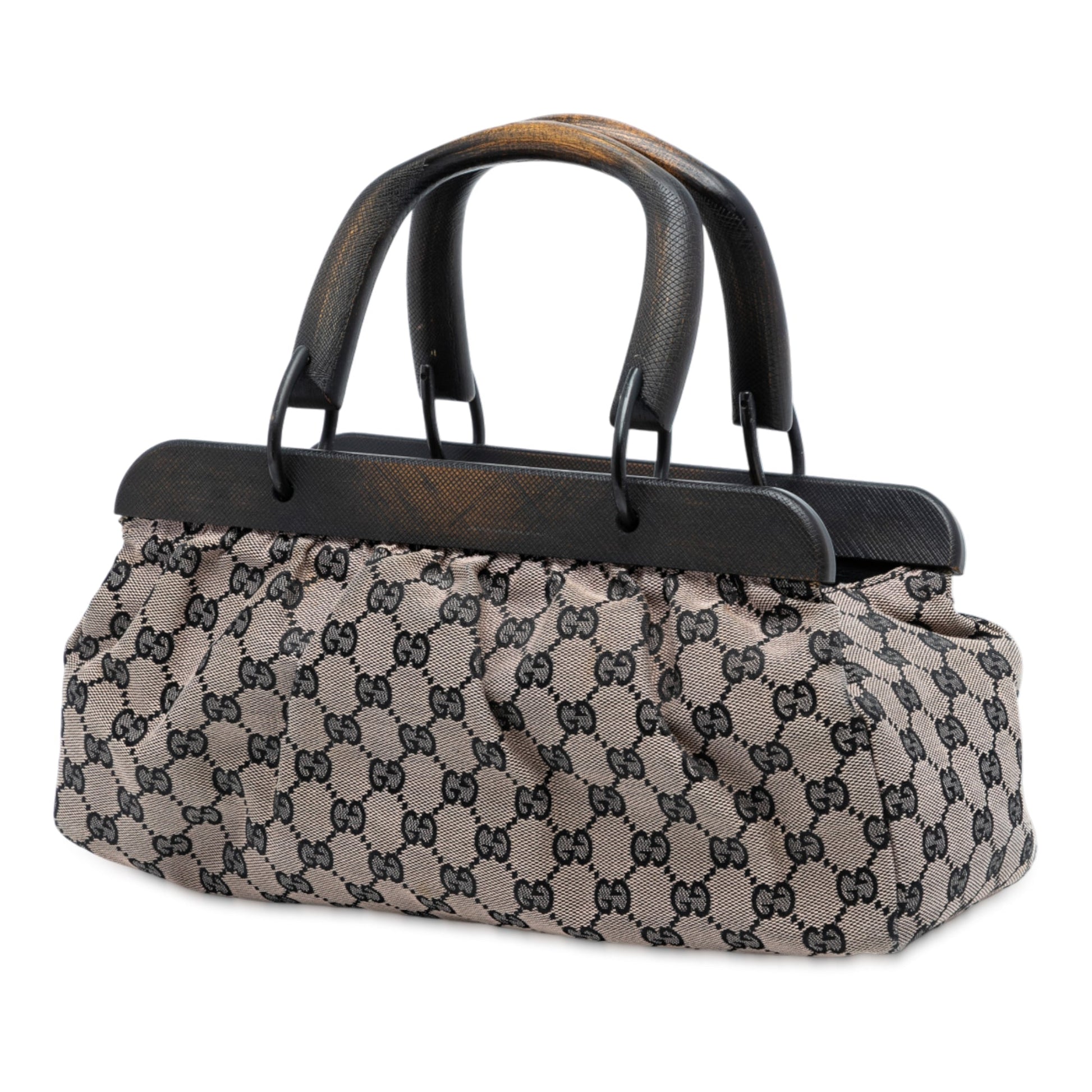 Gucci GG Canvas Wood Frame Handbag
