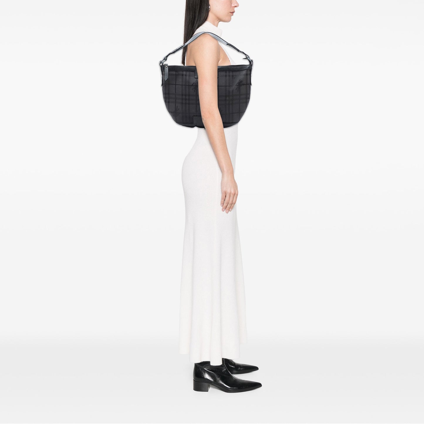 Burberry Haymarket Check Coated Canvas Hobo