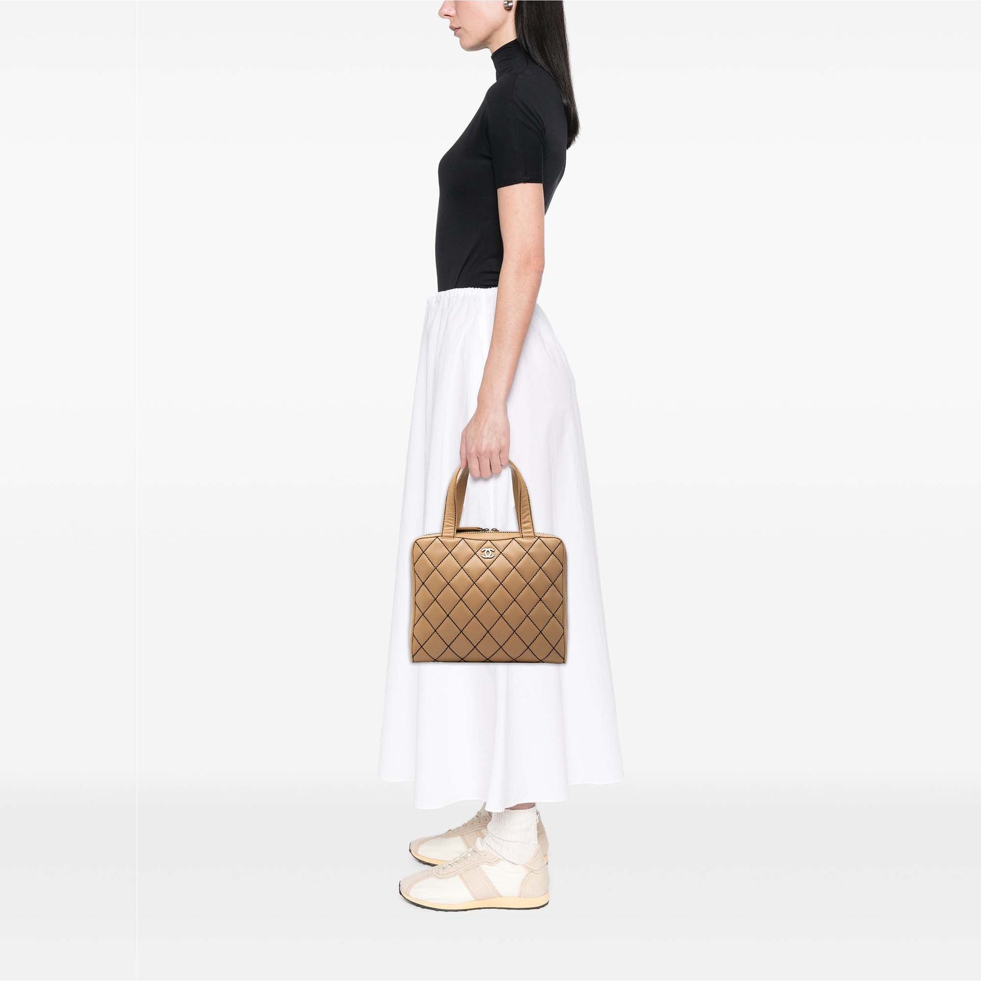 Chanel CC Lambskin Wild Stitch Handbag