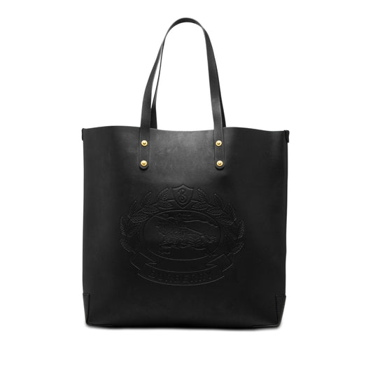 Burberry Large Embossed Leather Crest Tote