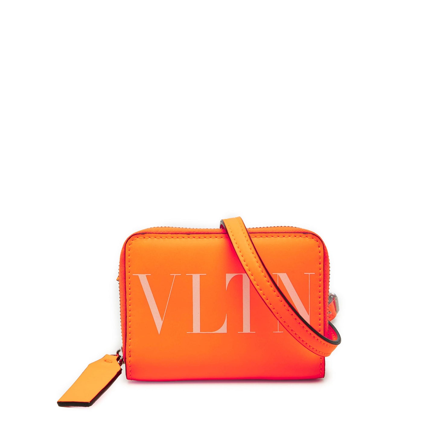 Valentino Calfskin VLTN Wallet with Neck Strap