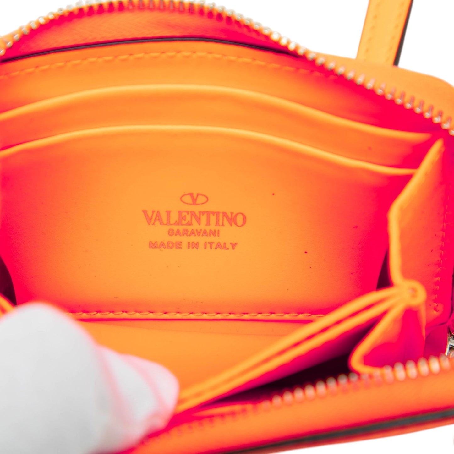Valentino Calfskin VLTN Wallet with Neck Strap