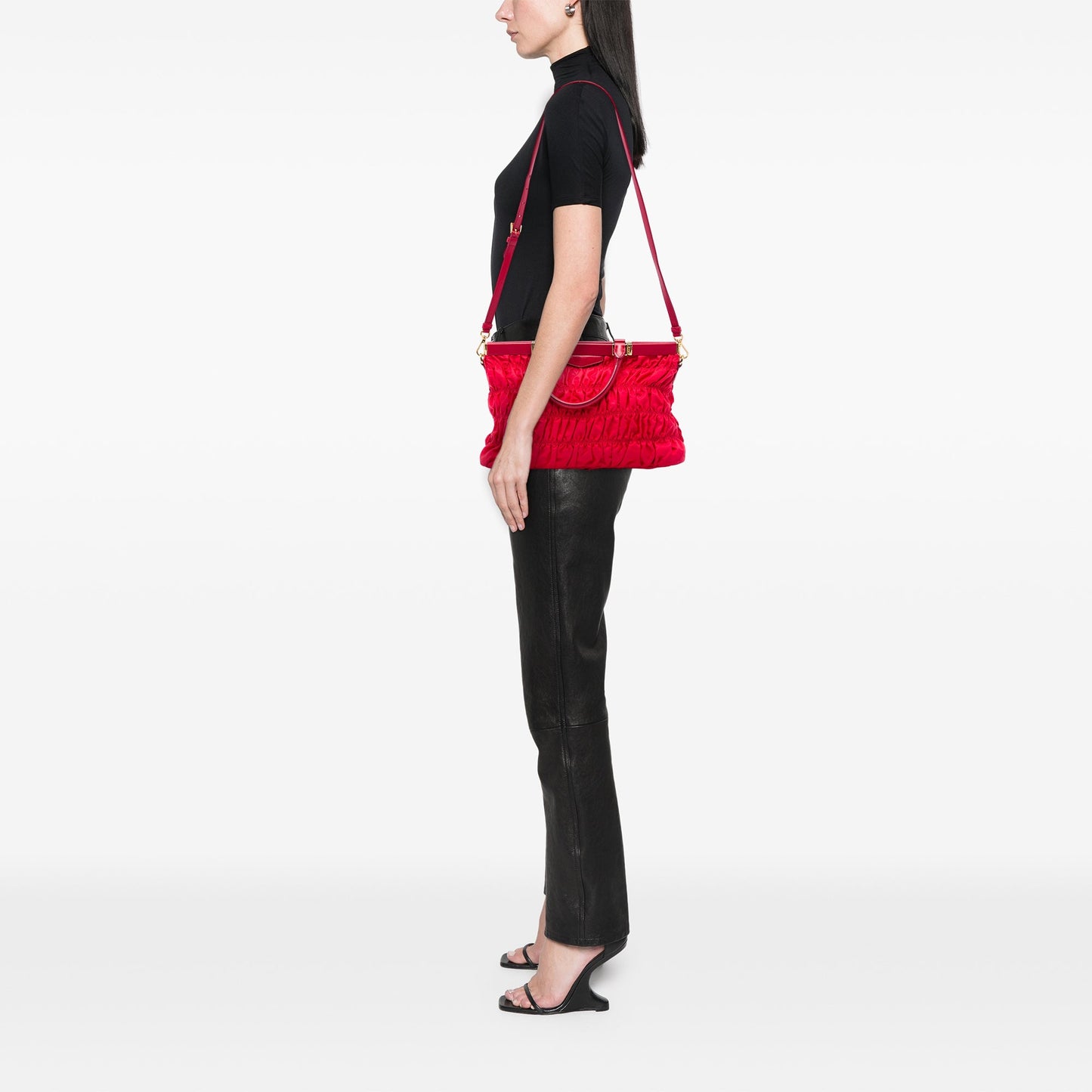 Prada Tessuto Gaufre Frame Satchel