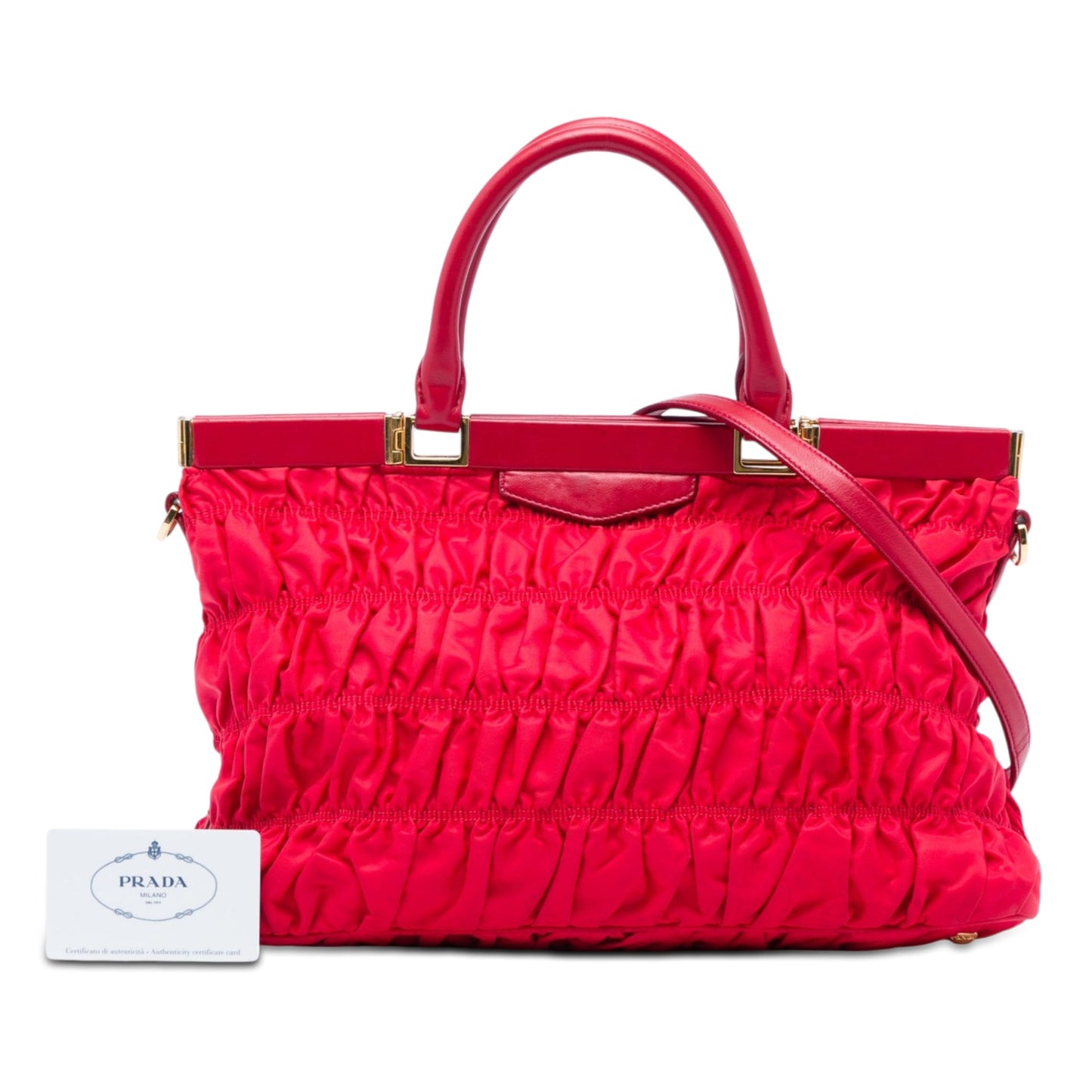 Prada Tessuto Gaufre Frame Satchel