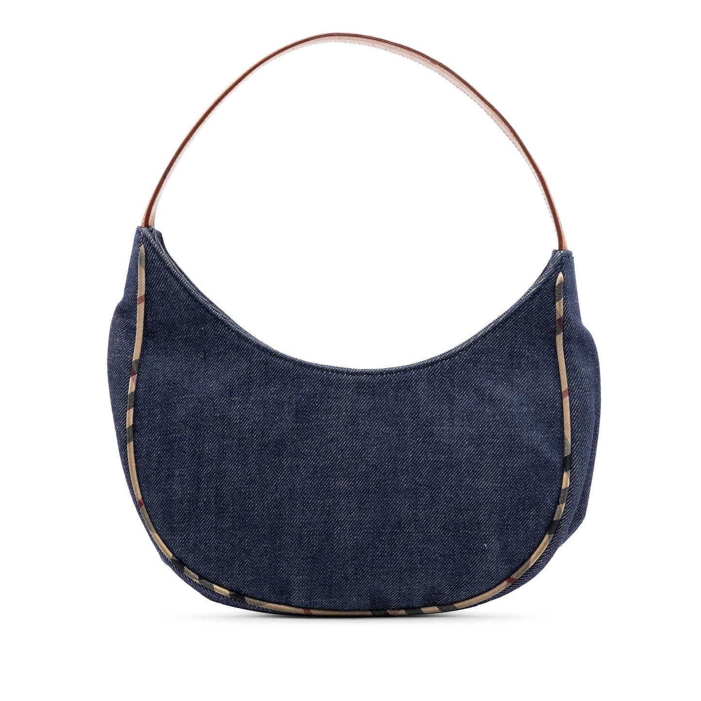 Burberry House Check Trimmed Denim Shoulder Bag