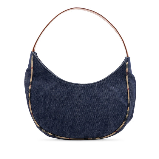 Burberry House Check Trimmed Denim Shoulder Bag