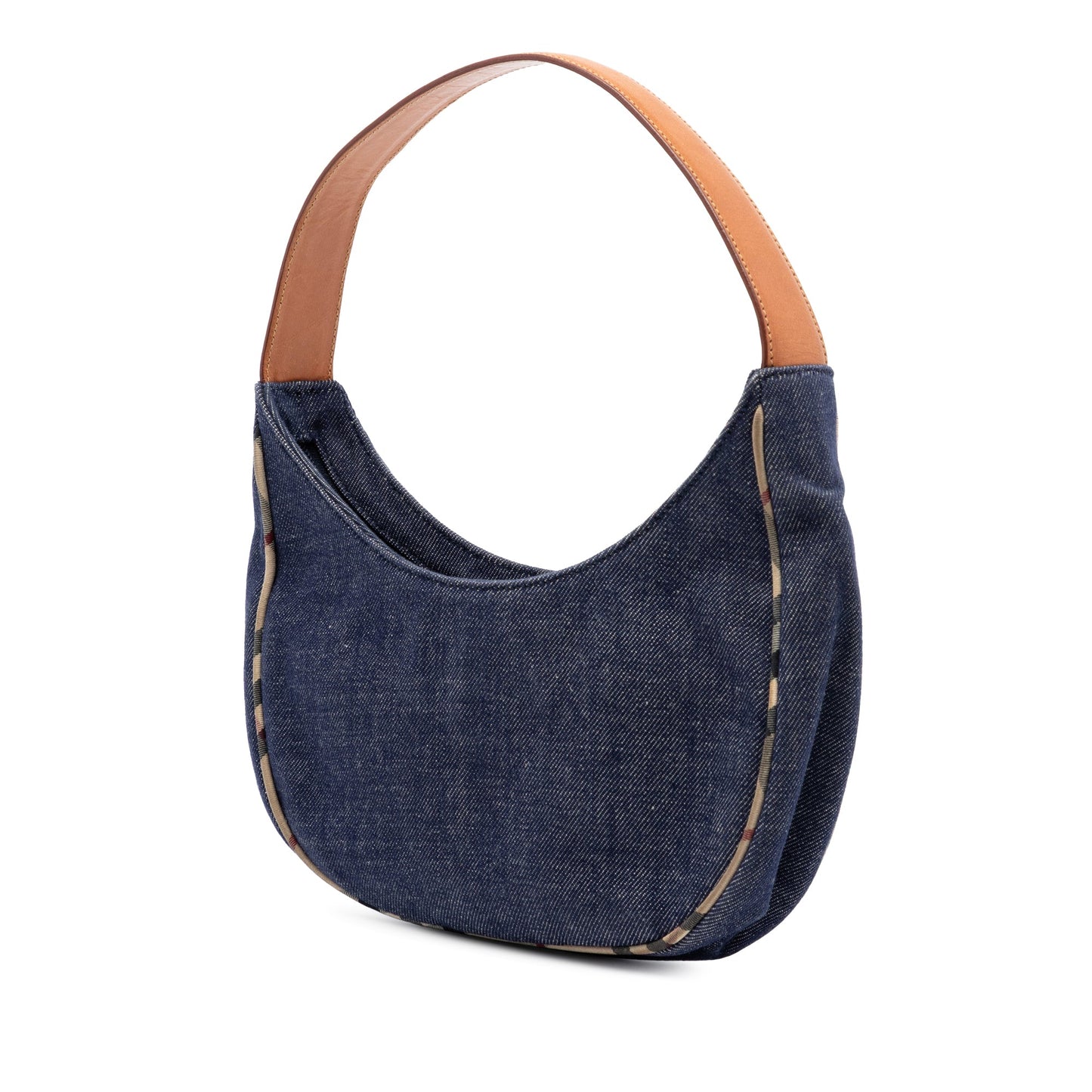 Burberry House Check Trimmed Denim Shoulder Bag