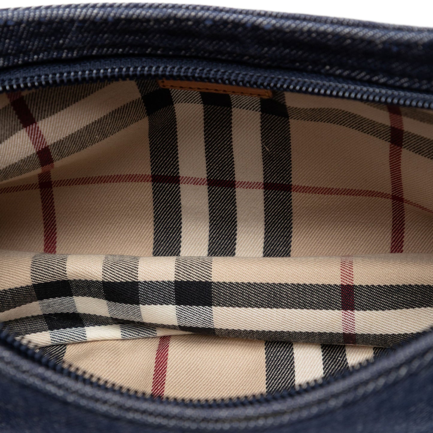 Burberry House Check Trimmed Denim Shoulder Bag