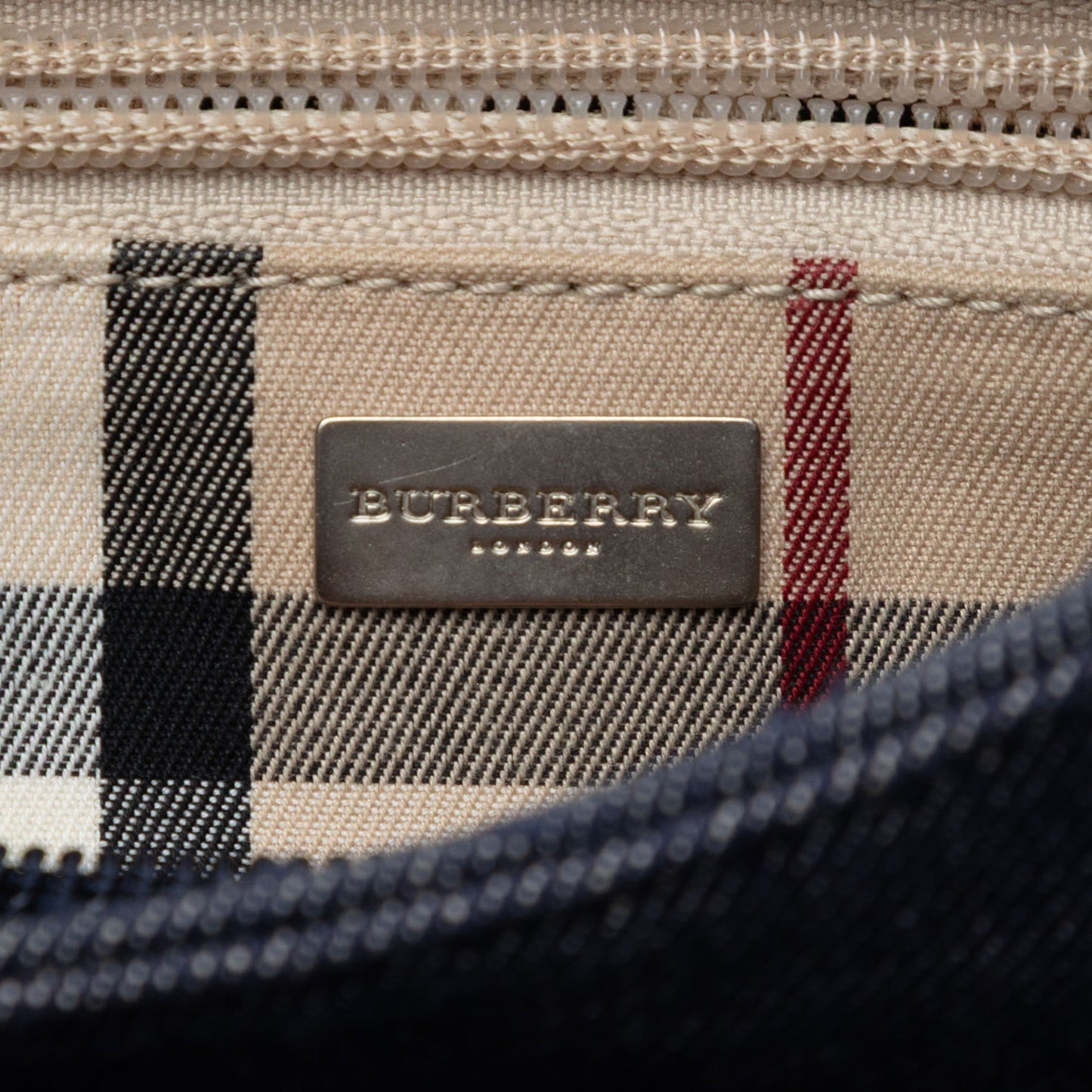 Burberry House Check Trimmed Denim Shoulder Bag