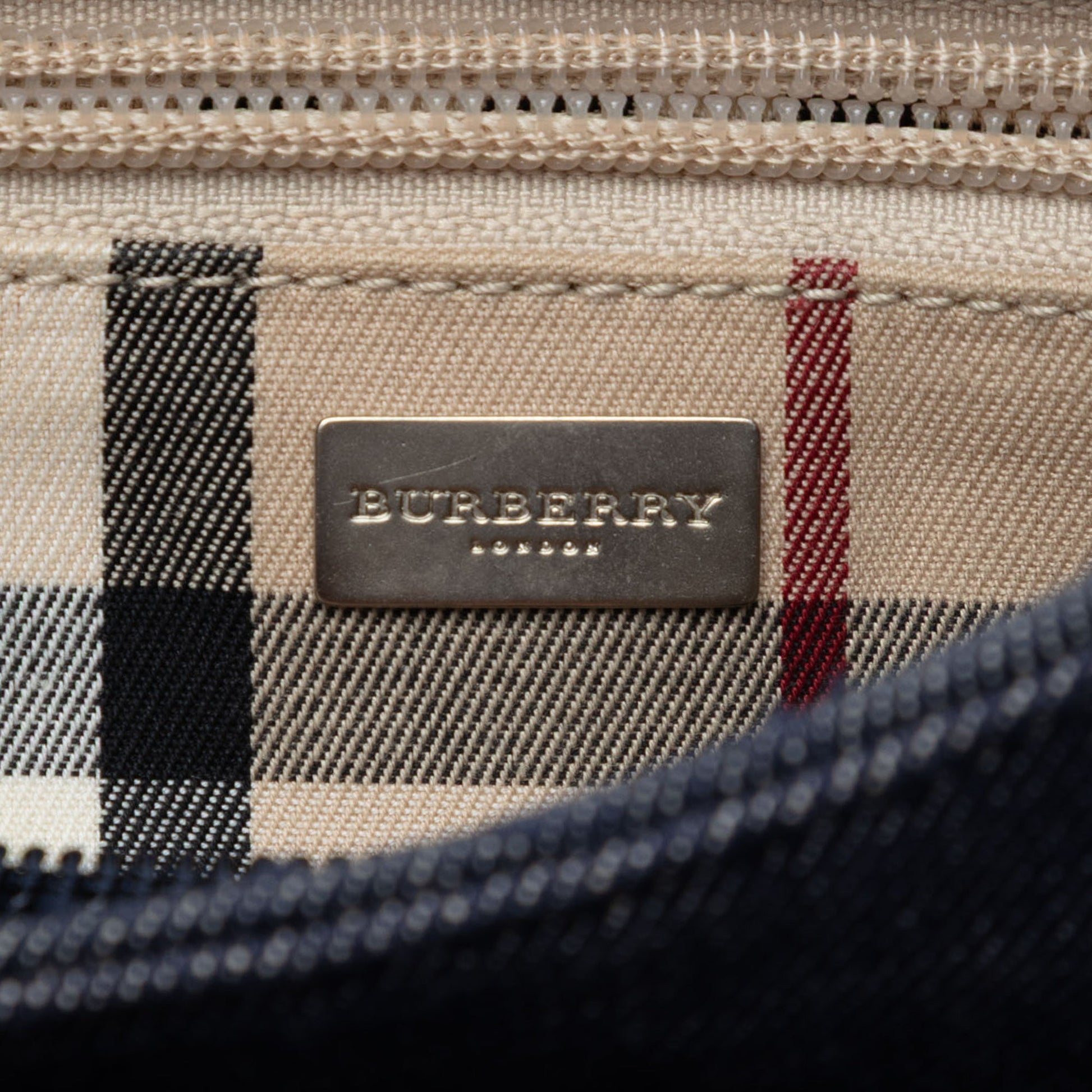 Burberry House Check Trimmed Denim Shoulder Bag