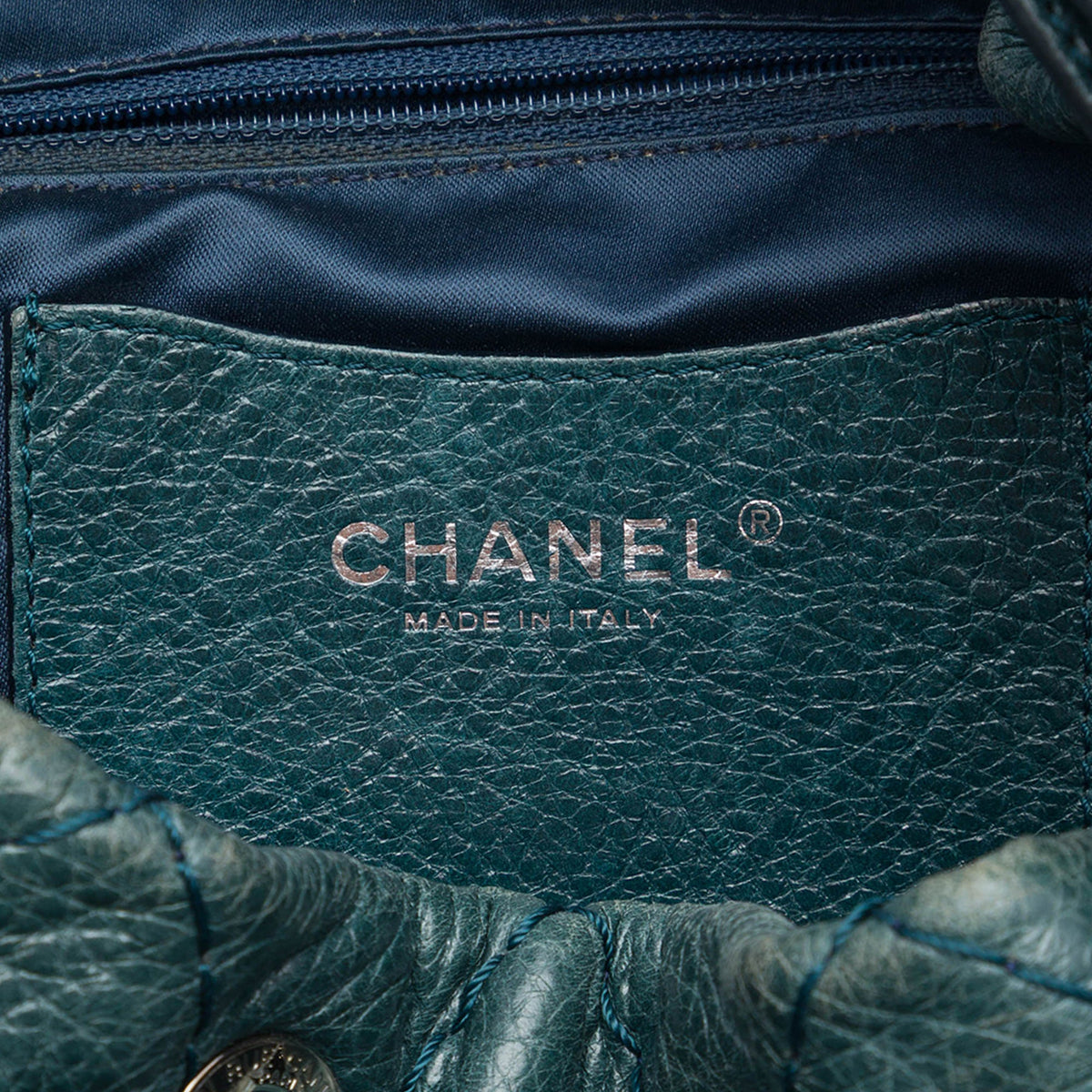 Chanel Quilted Glazed Calfskin On The Road Bucket Bag — Blue
