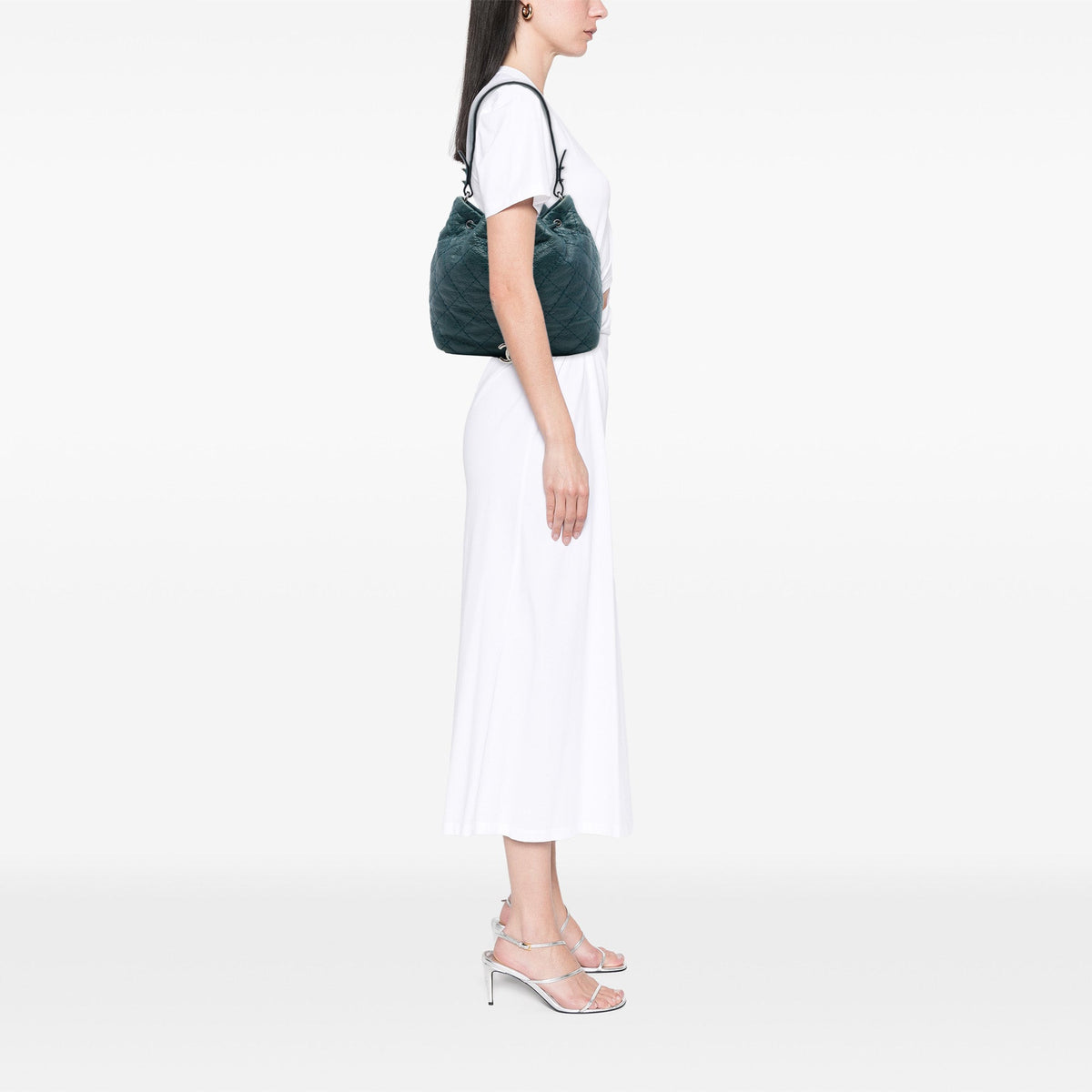 Chanel Quilted Glazed Calfskin On The Road Bucket Bag — Blue