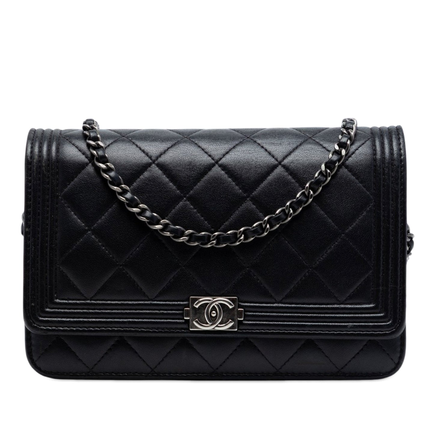 Chanel Quilted Lambskin Boy Wallet On Chain