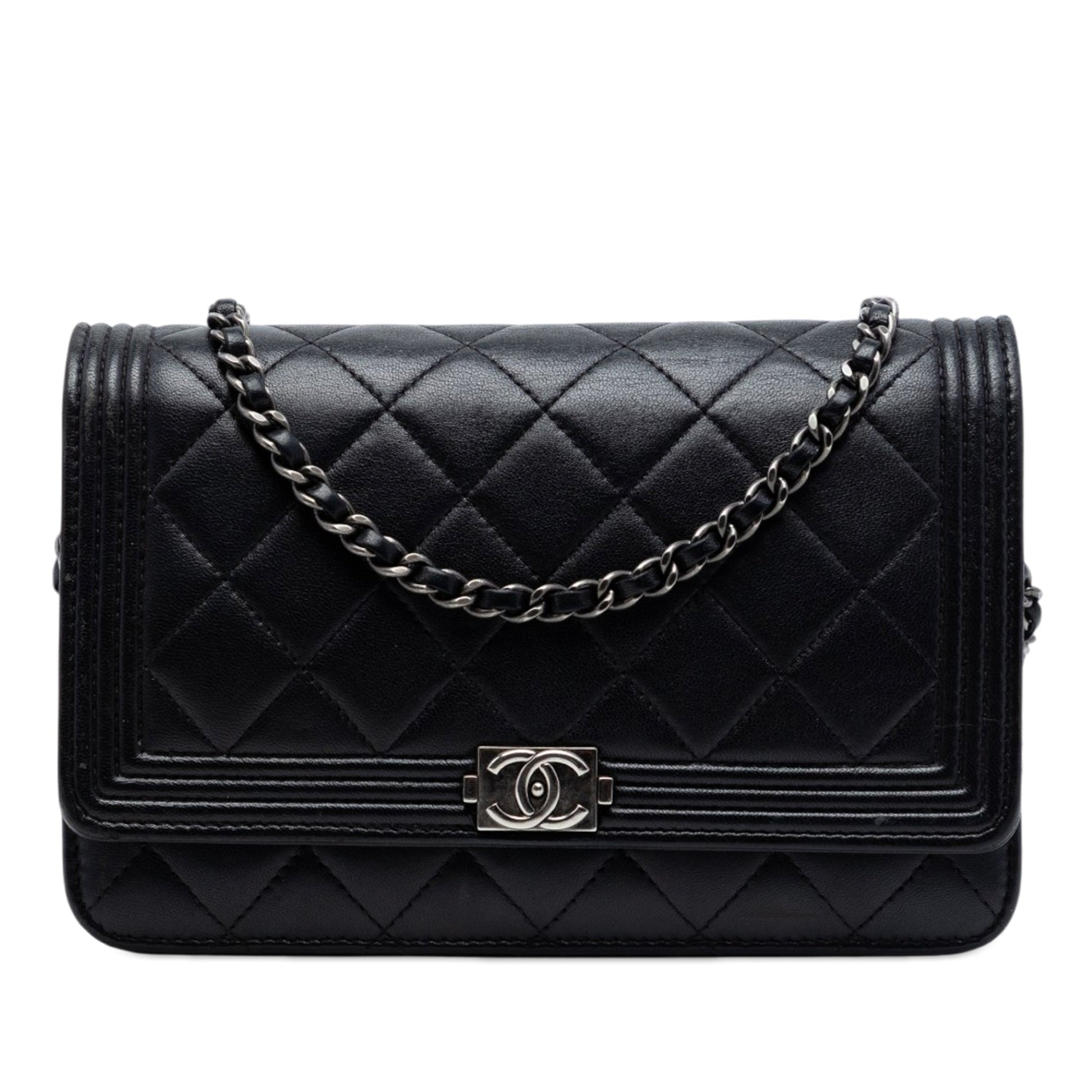 Chanel Quilted Lambskin Boy Wallet On Chain