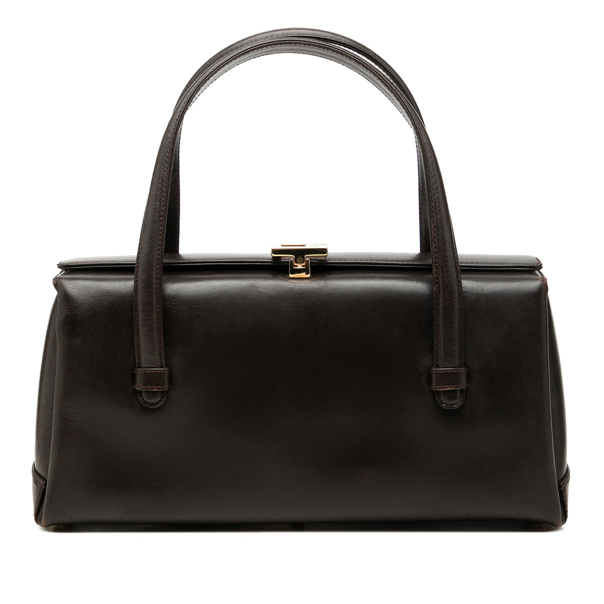 Gucci Calfskin Square G Handbag — Brown